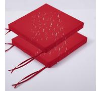 Set Di 2 Cuscini Per Sedia Da Cucina 35cm/38cm/40cm/45cm/50cm Esterno, Per Mobili Da Giardino, Impermeabili, Con Nastri, Per Terrazza Sala Da Pranzo(Red,15"x15"x2"/38x38x5CM)