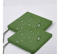 Set Di 2 Cuscini Per Sedia Da Cucina 35cm/38cm/40cm/45cm/50cm Esterno, Per Mobili Da Giardino, Impermeabili, Con Nastri, Per Terrazza Sala Da Pranzo(Green b,18"x18"x4"/45x45x10CM)
