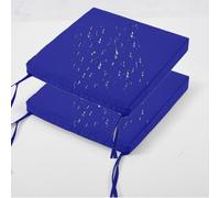 Set Di 2 Cuscini Per Sedia Da Cucina 35cm/38cm/40cm/45cm/50cm Esterno, Per Mobili Da Giardino, Impermeabili, Con Nastri, Per Terrazza Sala Da Pranzo(Blue b,20"x20"x3"/50x50x8CM)