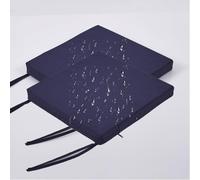 Set Di 2 Cuscini Per Sedia Da Cucina 35cm/38cm/40cm/45cm/50cm Esterno, Per Mobili Da Giardino, Impermeabili, Con Nastri, Per Terrazza Sala Da Pranzo(Blue c,20"x20"x3"/50x50x8CM)