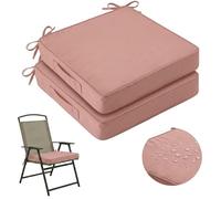 Set di 2 Cuscini per Sedie da Esterno per Mobili da Giardino Impermeabili E Resistenti allo Sbiadimento Cuscini di Ricambio con Lacci E Maniglia Antiscivolo per Prato Giardino Terrazza E Cortile
