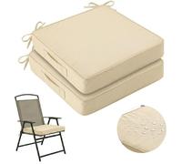 Set di 2 Cuscini per Sedie da Esterno per Mobili da Giardino Impermeabili E Resistenti allo Sbiadimento Cuscini di Ricambio con Lacci E Maniglia Antiscivolo per Prato Giardino Terrazza E Cortile