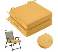 Set di 2 Cuscini per Sedie da Esterno per Mobili da Giardino Impermeabili E Resistenti allo Sbiadimento Cuscini di Ricambio con Lacci E Maniglia Antiscivolo per Prato Giardino Terrazza E Cortile