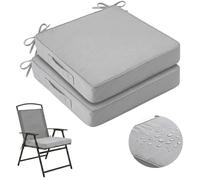 Set di 2 Cuscini per Sedie da Esterno per Mobili da Giardino Impermeabili E Resistenti allo Sbiadimento Cuscini di Ricambio con Lacci E Maniglia Antiscivolo per Prato Giardino Terrazza E Cortile