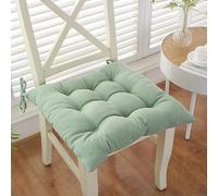 Set di 2 cuscini rettangolari imbottiti per sedia con legacci, morbidi cuscini per seduta per piccoli sgabelli, ufficio e scuola, antiscivolo, 50 x 50 x 5 cm, colore grigio
