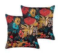 Set di 2 cuscini velluto multicolore 45 x 45 cm boho foglie Protea