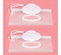 Set di 2 custodie da viaggio bianche per bambini, per mantenere le salviettine umide, set di salviettine umidificate per pannolini, portatili, da viaggio, ricaricabili, contenitori impermeabili per