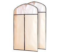 Set di 2 Custodie per Abiti Design Appendibile, Copriabiti Antipolvere, con Ampia Finestra Trasparente, Impermeabili e(Beige,60x130cm/24x51in)
