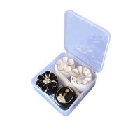 Set di 2 custodie per lenti a contatto, colore bianco e nero, elegante e portatile, con specchio e strumento di rimozione per la cura degli occhi, contenitore per lenti a contatto per ragazze e donne,