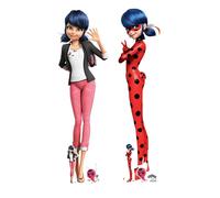 Set Di 2 Cutouts In Cartone A Grandezza Naturale Di Marinette E Ladybug + Kwamis