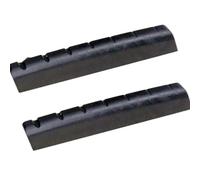 Set Di 2 Dadi E Sella Con Intaglio In Plastica Nera Per Parti Di Ricambio Per Chitarra Ukulele A 7 Corde pre Capotasto Scanalato
