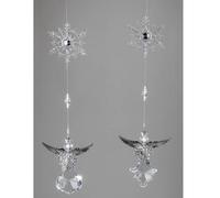 Set Di 2 Decorazioni Appese ANGEL Con Stella L. 38Cm Chiaro Argento Formano W25