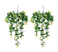 Set di 2 decorazioni da parete con fiori artificiali e erba per la casa senza sforzo