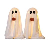 Set di 2 decorazioni fantasmi illuminate - decorazione da tavolo per feste di Halloween, decorazione spettrale a LED, per libreria, giardino, , cucina, , ecc
