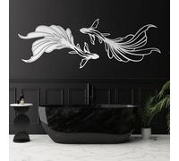 Set di 2 decorazioni murali in metallo con pesci Koi, decorazione artistica in metallo con Yin Yang e Betta, scultura d'arte moderna, decorazione per la casa per soggiorno, camera da letto, corri