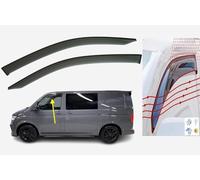 Set di 2 deflettori del vento TAPE-ON compatibili con VOLKSWAGEN T5 e T6, modelli VW TRANSPORTER/CARAVELLE/MULTIVAN, parabrezza laterali in vetro acrilico