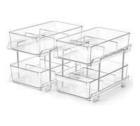 Set Di 2 Deluxe 2-Tier Acrilico Cosmetico/Bagno/Dispensa / Frigo/Lavabo Drawer