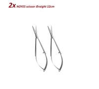 Set di 2 Dental Strumenti Forbici NOYES dritta 12cm Micro dissecting scissors