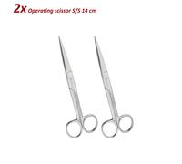 Set di 2 Dental Strumenti Forbici Operating S/S 14cm Tissue Dissecting scissors