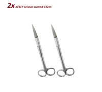 Set di 2 Dentale Strumenti Forbici Kelly curva 16cm Tissue dissecting scissors