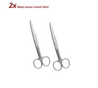 Set di 2 Dentale Strumenti Forbici Mayo curva 14cm Tissue dissecting scissors