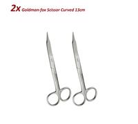 Set di 2 Dentale Strumenti Laboratorio Forbici GOLDMAN-FOX curva 13cm dissecting