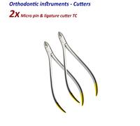 Set di 2 Dentale Strumenti Ortodonzia TRONCHESE PER LEGATURE MICRO PIN MINI TC
