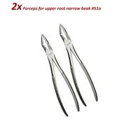 Set di 2 Dentale Strumenti Pinze estrazione upper root narrow beak # 51a forceps