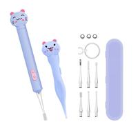 Set di 2 detergenti per le orecchie a LED, detergente per le orecchie in silicone a due pezzi, detergente per il naso, rimuovi cerume, detergente per il naso per adulti, rimuovi muco nasale