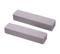Set di 2 detergenti per WC in pietra pomice con manico, per bagno, cucina, piscina, piastrelle, anelli di acqua dura, rimozione di ruggine, calcare, depositi di calcio, colore grigio, 15 x 3,5 x 2,5
