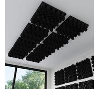 Set di 2 diffusore acustici adesivi | 50 x 50 cm | Pannello 2D QRD | Trattamento del suono facile da incollare | Diffusione e controllo dell'eco | Colore: [SIRIUS-Stick-On | Plastica nera lucida]