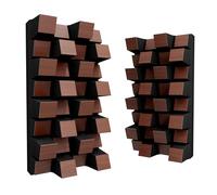 Set di 2 diffusori acustici | Diffusione e assorbimento sonora 2D | 50x25 cm | Pannelli decorativi da parete | Controllo del rumore e riduzione dell'eco | [Sirius-HALF | Noce]