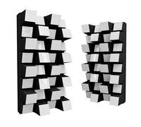 Set di 2 diffusori acustici | Diffusione e assorbimento sonora 2D | 50x25 cm | Pannelli decorativi da parete | Controllo del rumore e riduzione dell'eco | [Sirius-HALF | Plastica bianca lucida]