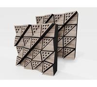 Set di 2 diffusori acustici | Diffusione e assorbimento sonora 2D | 50x50 cm | Pannelli artistici da parete | Controllo del rumore e riduzione dell'eco | [FUZA (60mm) | Sonoma]