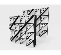 Set di 2 diffusori acustici | Diffusione e assorbimento sonora 2D | 50x50 cm | Pannelli artistici da parete | Controllo del rumore e riduzione dell'eco | [FUZA (60mm) | Plastica bianca lucida]