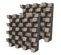 Set di 2 diffusori acustici | Diffusione e assorbimento sonora 2D | 50x50 cm | Pannelli artistici da parete | Controllo del rumore e riduzione dell'eco | [SIRIUS (150mm) | Sonoma]