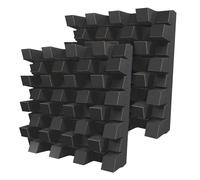 Set di 2 diffusori acustici | Diffusione e assorbimento sonora 2D | 50x50 cm | Pannelli artistici da parete | Controllo del rumore e riduzione dell'eco | [SIRIUS (150mm) | Nero]