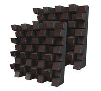 Set di 2 diffusori acustici | Diffusione e assorbimento sonora 2D | 50x50 cm | Pannelli artistici da parete | Controllo del rumore e riduzione dell'eco | [SIRIUS (150mm) | Wengé]