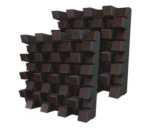 Set di 2 diffusori acustici | Diffusione e assorbimento sonora 2D | 50x50 cm | Pannelli artistici da parete | Controllo del rumore e riduzione dell'eco | [SIRIUS (150mm) | Wengé]