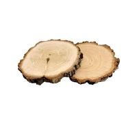 Set di 2 dischi di legno con corteccia 12-15 cm - Rondelle decorative levigate su entrambi i lati per fai da te, artigianato, decorazioni, matrimoni e festività