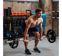 Set di 2 Dischi Pesi 10kg in Acciaio con Rivestimento in Gomma, Foro Ø5cm per Bilanciere e Impugnature per Uso Manuale Description:Per allenare i muscoli delle braccia i dischi pesi SPORTNOW sono quel