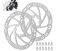 Set di 2 Disco Freno Rotore, 160mm Rotori Freno Disco Per Bicicletta, 6 Fori, in Acciaio Inox, con 12 Viti, per la Maggior Parte della Mountain Bike e Bici da Strada, Distanza Relativa Tra i Fori 44mm