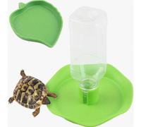 Set di 2 dispenser d'acqua per rettili, ciotola per tartarughe e alimentatore automatico, accessori resistenti per tartarughe, lucertole, Ha
