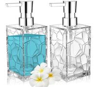 Set di 2 dispenser di sapone per le mani, in plastica acrilica, trasparente, ricaricabile, per lozioni, decorazione per bagno, cucina, università, dormitorio (trasparente)