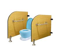 Set di 2 divisori per WC per asili Nido, divisori per WC con Disegni Animati per Bambini, Pannelli in Legno Impermeabili, divisori Sanitari pubblici (Colore: Confezione da 2 - Colore Legno n