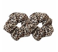 Set di 2 elastici per capelli con stampa leopardata, grandi, avvolti in tessuto, per coda di cavallo, chignon, stili protettivi, morbidi supporti in raso delicati sui capelli, accessori bohémien per