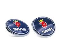 Set di 2 emblemi blu per Saab 93 9-3 convertibile 1998-2003, emblemi per cofano anteriore e portabagagli posteriore, adesivo 12844161 5289897 (saab blu)