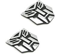 Set di 2 emblemi Transformers - 7,6 cm di altezza per auto Autobot adesivi coppia finitura cromata in PVC emblemi auto trasformatori accessori auto