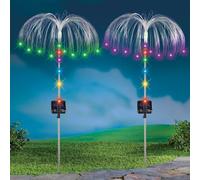 Set Di 2 Energia Solare Cambia Colore Danza Fiore Luce Giardino Paletti