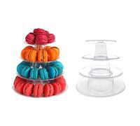 Set di 2 espositori per macaron a 4 livelli rotondo per torre di macaron, supporto per dolci, vassoio per biscotti, per matrimoni, feste di compleanno, baby shower, decorazioni per panetteria